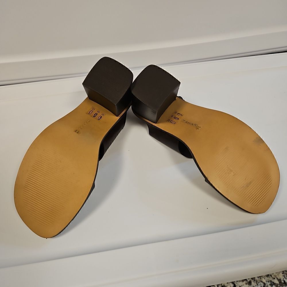 Tahri Brown  Leather Sandals  sz 11 - Picture 8 of 9
